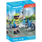 Playmobil Action Heroes Αστυνόμος Με Ηλεκτρικό Ποδήλατο 71732 4008789717320