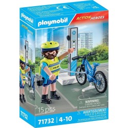 Playmobil Action Heroes Αστυνόμος Με Ηλεκτρικό Ποδήλατο 71732 4008789717320