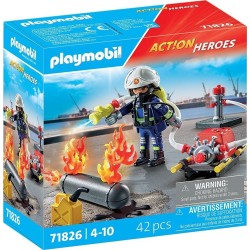 Playmobil Action Heroes Πυροσβέστης Με Αντλία Νερού 71826 4008789718266