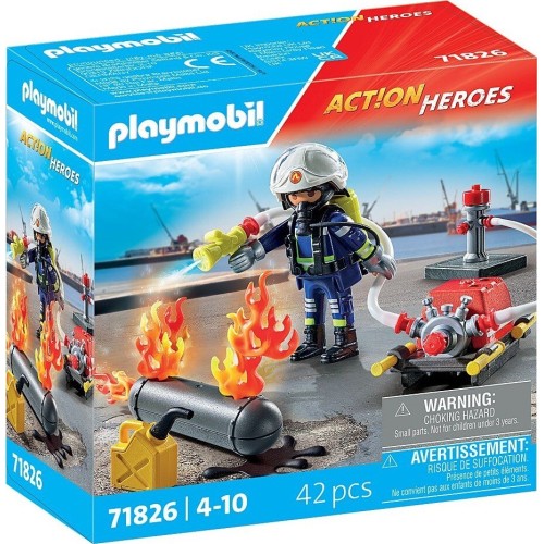 Playmobil Action Heroes Πυροσβέστης Με Αντλία Νερού 71826 4008789718266