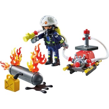 Playmobil Action Heroes Πυροσβέστης Με Αντλία Νερού 71826 4008789718266