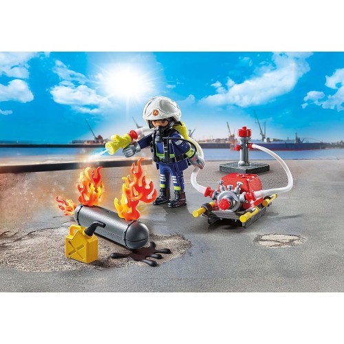 Playmobil Action Heroes Πυροσβέστης Με Αντλία Νερού 71826 4008789718266