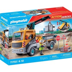 Playmobil Action Heroes Construction Truck With Crane 71750 4008789717504