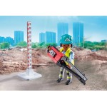 Playmobil Action Heroes Οδοστρωτήρας Και Εργάτες 71751 4008789717511