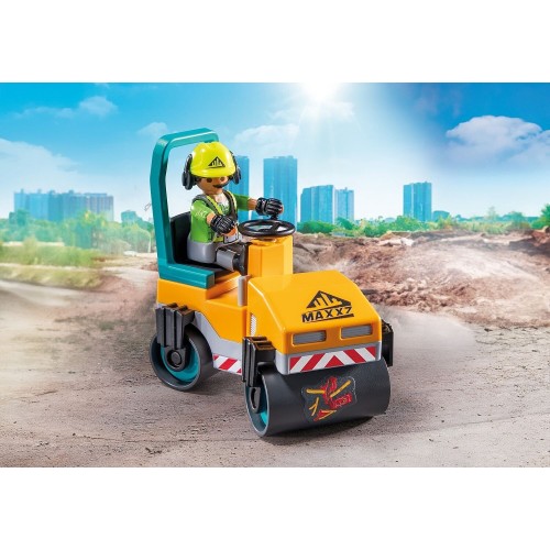 Playmobil Action Heroes Οδοστρωτήρας Και Εργάτες 71751 4008789717511