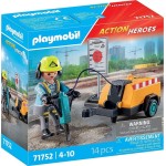 Playmobil Action Heroes Εργάτης Με Κομπρεσέρ 71752 4008789717528