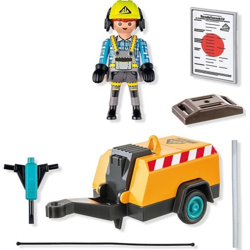 Playmobil Action Heroes Εργάτης Με Κομπρεσέρ 71752 4008789717528