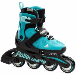 ROLLERBLADE Microblade Adjustable Skates - Black/aqua Color Blue-black, Size 36.5-40.5 43.072219/BL/AQ/36.5 8050459900682