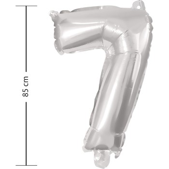 PROCOS 91201 Number 7 Foil Balloon Silver 091201 5201184912010