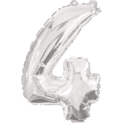 PROCOS 91198 Number 4 Foil Balloon Silver Foil 86 Cm 091198 5201184911983