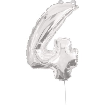 PROCOS Μπαλόνια Decorata Silver Foil 86 EK. Νούμερο 4 Μπαλόνι Ασημί 091198 5201184911983