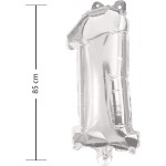 PROCOS Μπαλόνια Decorata Silver Foil 86 EK. Νούμερο 1 Μπαλόνι 091195 5201184911952