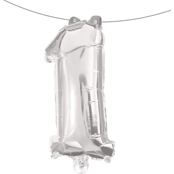 PROCOS Μπαλόνια Decorata Silver Foil 86 EK. Νούμερο 1 Μπαλόνι 091195 5201184911952
