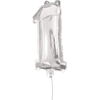 PROCOS 91195 Number 1 Foil Balloon Silver Foil 86 Cm 091195 5201184911952
