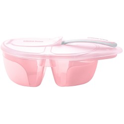 KikkaBoo Μπωλάκι Με Χώρισμα Με Κουτάλι Tasty Ροζ 31302040143 3801302041435