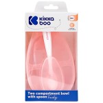 KikkaBoo Μπωλάκι Με Χώρισμα Με Κουτάλι Tasty Ροζ 31302040143 3801302041435