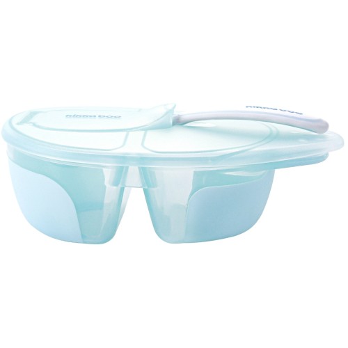 KikkaBoo Lunch box With two Compartments and a Utensil - Tasty, Blue 31302040145 3801302041459