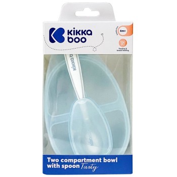 KikkaBoo Μπωλάκι Με Χώρισμα Με Κουτάλι Tasty Μπλε 31302040145 3801302041459
