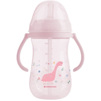 KikkaBoo Cup With Silicone Straw - Dino World, Pink, 300 Ml 31302030076 3800171212526