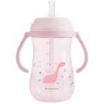 KikkaBoo Cup With Silicone Straw - Dino World, Pink, 300 Ml 31302030076 3800171212526