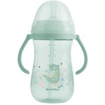 KikkaBoo Κύπελλο Με Καλαμάκι Σιλικόνης  - Dino World, Μέντα 300 Ml 31302030077 3800171212519