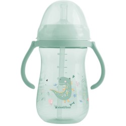 KikkaBoo Κύπελλο Με Καλαμάκι Σιλικόνης  - Dino World, Μέντα 300 Ml 31302030077 3800171212519