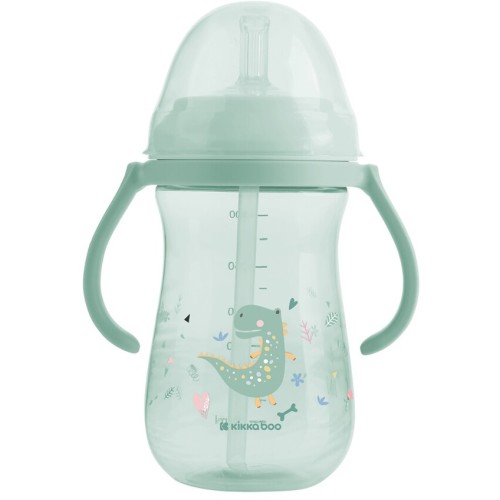 KikkaBoo Cup With Silicone Straw - Dino World, Mint, 300 Ml 31302030077 3800171212519
