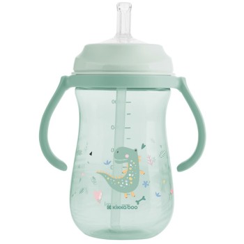 KikkaBoo Cup With Silicone Straw - Dino World, Mint, 300 Ml 31302030077 3800171212519