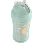 KikkaBoo Cup With Silicone Straw - Moony Me, Mint, 220 Ml 31302030080 3800171212557