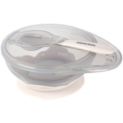 KikkaBoo Suction Bowl With Spoon Beige 31302040095 3800171206631
