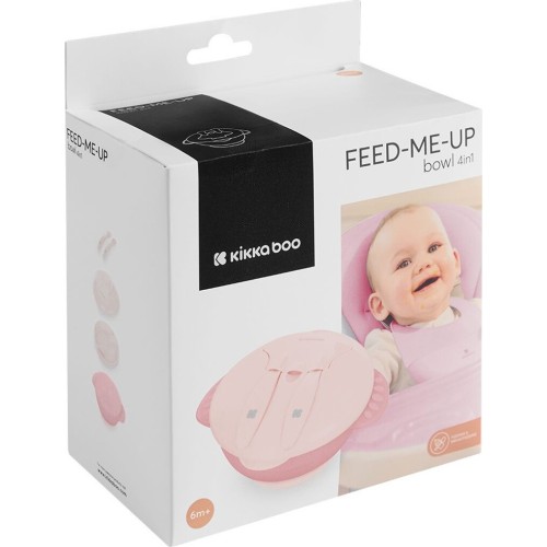 KikkaBoo Μπωλ Φαγητού Με Βεντούζα 4 Σε 1– Feed-Me-Up Ροζ 500Ml 31302040155 3800171212809