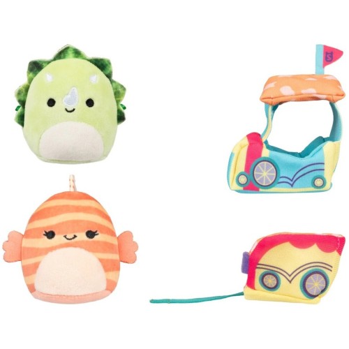 Jazwares Micromallows - Σετ Παιχνιδιού 4Τμχ Λούτρινα 6Εκ Squishmallows & Αξεσουάρ - Ticket To Ride (Sqmm0015,  JWSM0013 19172674