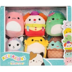 Jazwares Micromallows - Σετ 6Τμχ Λούτρινα 6Εκ Squishmallows Archie Axolotl, Bimbi Clown, Lucy-May Llamapegacorn, Maritza Cactus,