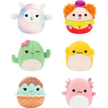 Jazwares Micromallows - Σετ 6Τμχ Λούτρινα 6Εκ Squishmallows Archie Axolotl, Bimbi Clown, Lucy-May Llamapegacorn, Maritza Cactus,