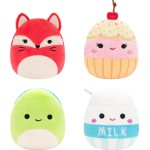 Jazwares Micromallows - Σετ 4Τμχ Λούτρινα 6Εκ Squishmallows Clara Cupcake, Fifi Fox, Henry Turtle, Melly Milk Carton (SQMM0007) 