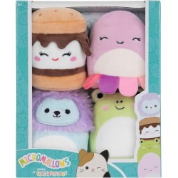 Jazwares Micromallows - Σετ 4Τμχ Λούτρινα 6Εκ Squishmallows Carmelita S'mores, Jeanne Octopus, Luciano Lion, Wendy Frog (SQMM000