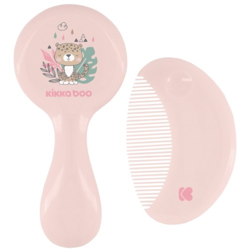 KikkaBoo Natural Hair Comb and Brush set - Savanna, Pink 31303040087 3800171204903