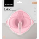 KikkaBoo Μπολ Με Κουτάλι  - Feedy, Ροζ 31302040152 3800171212601
