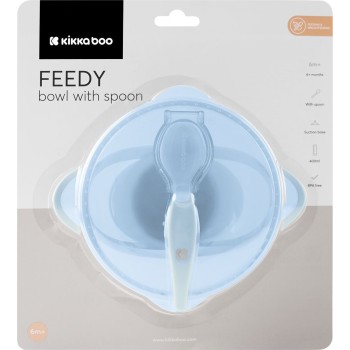 KikkaBoo Μπολ Με Κουτάλι  - Feedy, Μπλε 31302040154 3800171212588