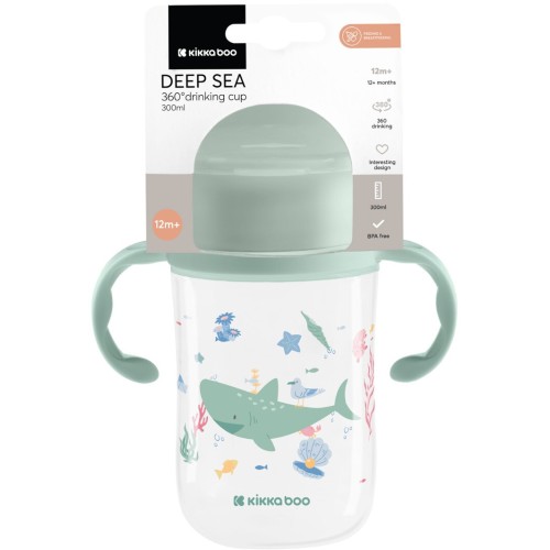 KikkaBoo No-Spill Cup - Deep Sea, 360°, 300 Ml, Mint 31302030069 3800171211246