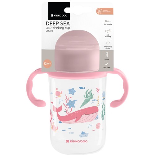 KikkaBoo Κύπελλο Ποτήρι  - Deep Sea, 360°, 300 Ml, Ροζ 31302030068 3800171211239