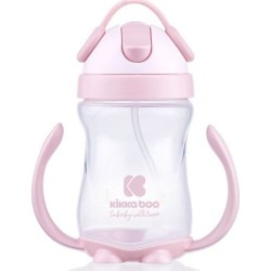 KikkaBoo Εκπαιδευτικό Κύπελλο Με Καλαμάκι  - 300 Ml, Ροζ 31302030045 3800171211840