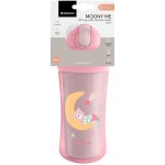 KikkaBoo Κύπελλο Με Καλαμάκι Σιλικόνης  - Moony Me, Ροζ 220 Ml 31302030079 3800171212540