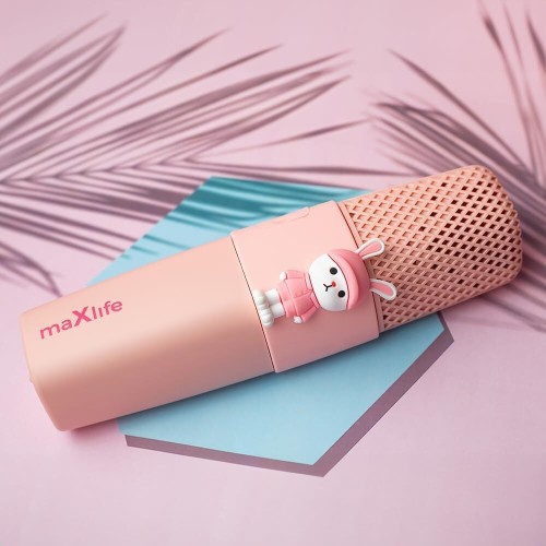 Maxlife Μικρόφωνο Karaoke Bluetooth Με Ηχείο Mxbm-500 Ροζ Rabbit Ασύρματο Ηχείο Με Μικρόφωνο 3W Συμβατό Με Iphone, Android MXBM-