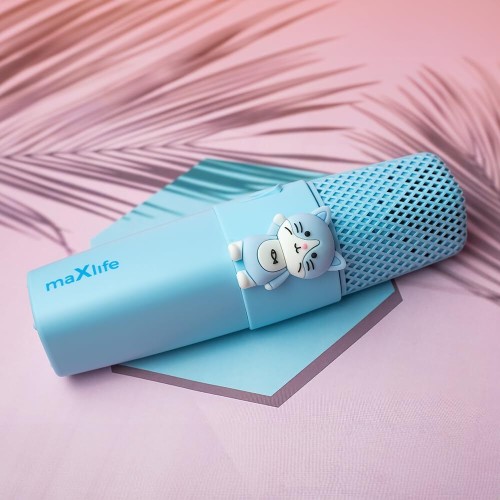 Maxlife Forever Bluetooth Microphone With Speaker Mxbm-500 Blue Cat Wireless Speaker With Microphone 3W Compatible With Iphone, 