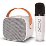 Maxlife Mxks-100 Portable Bluetooth Speaker With Wireless Microphone For Kids Adults Karaoke Electronic Toy Birthday Gift White 