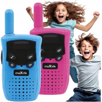 Maxlife Walkie Talkies For Kids Blue-Pink - 3 Safe Channels - Set Of 2 Walkie Talkies - Long Distance Walkie Talkies - Outdoor G