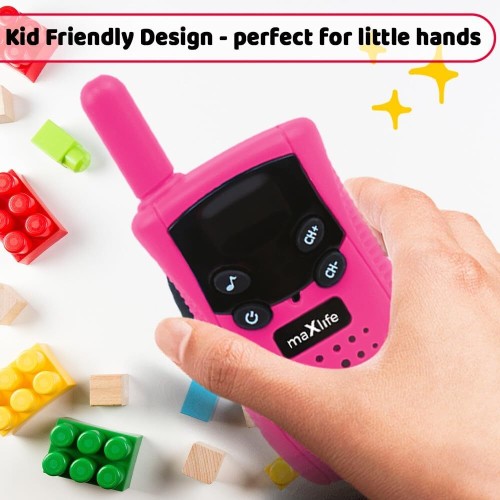 Maxlife Walkie Talkies For Kids Blue-Pink - 3 Safe Channels - Set Of 2 Walkie Talkies - Long Distance Walkie Talkies - Outdoor G