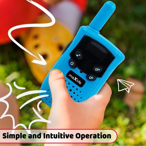 Maxlife Walkie Talkies Για Παιδιά Μπλε-Ροζ - 3 Ασφαλή Κανάλια - Σετ 2 Walkie Talkies Walkie Talkies Μεγάλων Αποστάσεων MXWT-100B