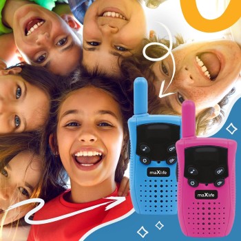 Maxlife Walkie Talkies For Kids Blue-Pink - 3 Safe Channels - Set Of 2 Walkie Talkies - Long Distance Walkie Talkies - Outdoor G